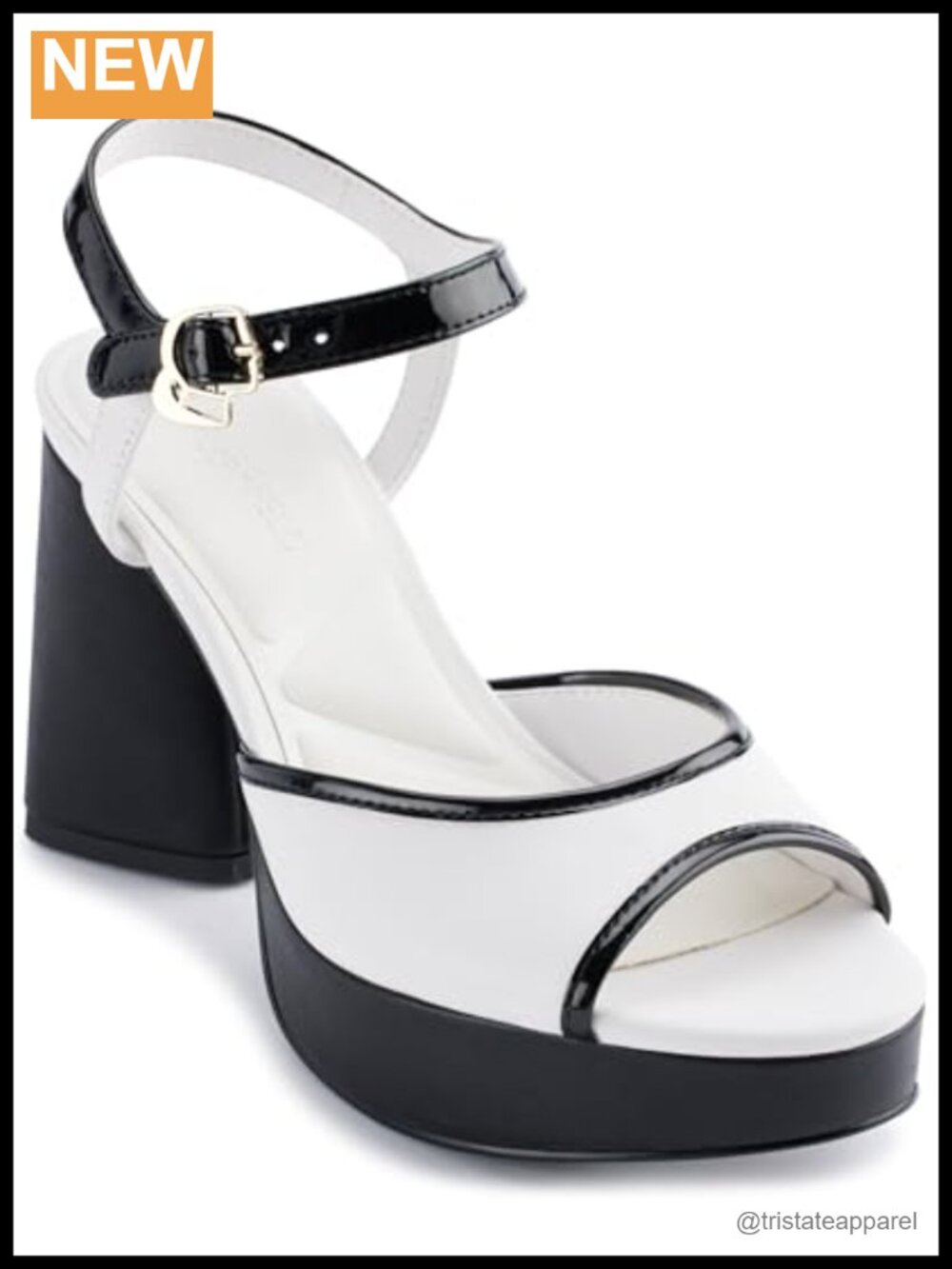 Platform Block Heel Ankle Strap Slide Sandals Leather Cushioned Insole